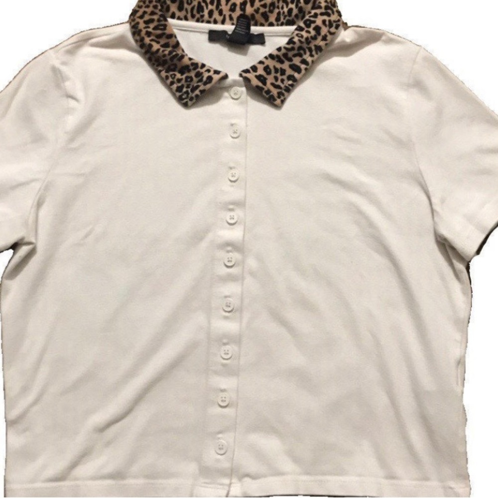 Cheetah Collared Button Down